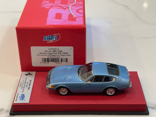 BBR 1/43 Ferrari 365 GTB4 Plexi S/N 12545 1970 Azzurro Hyperion BBRCAR98BLB