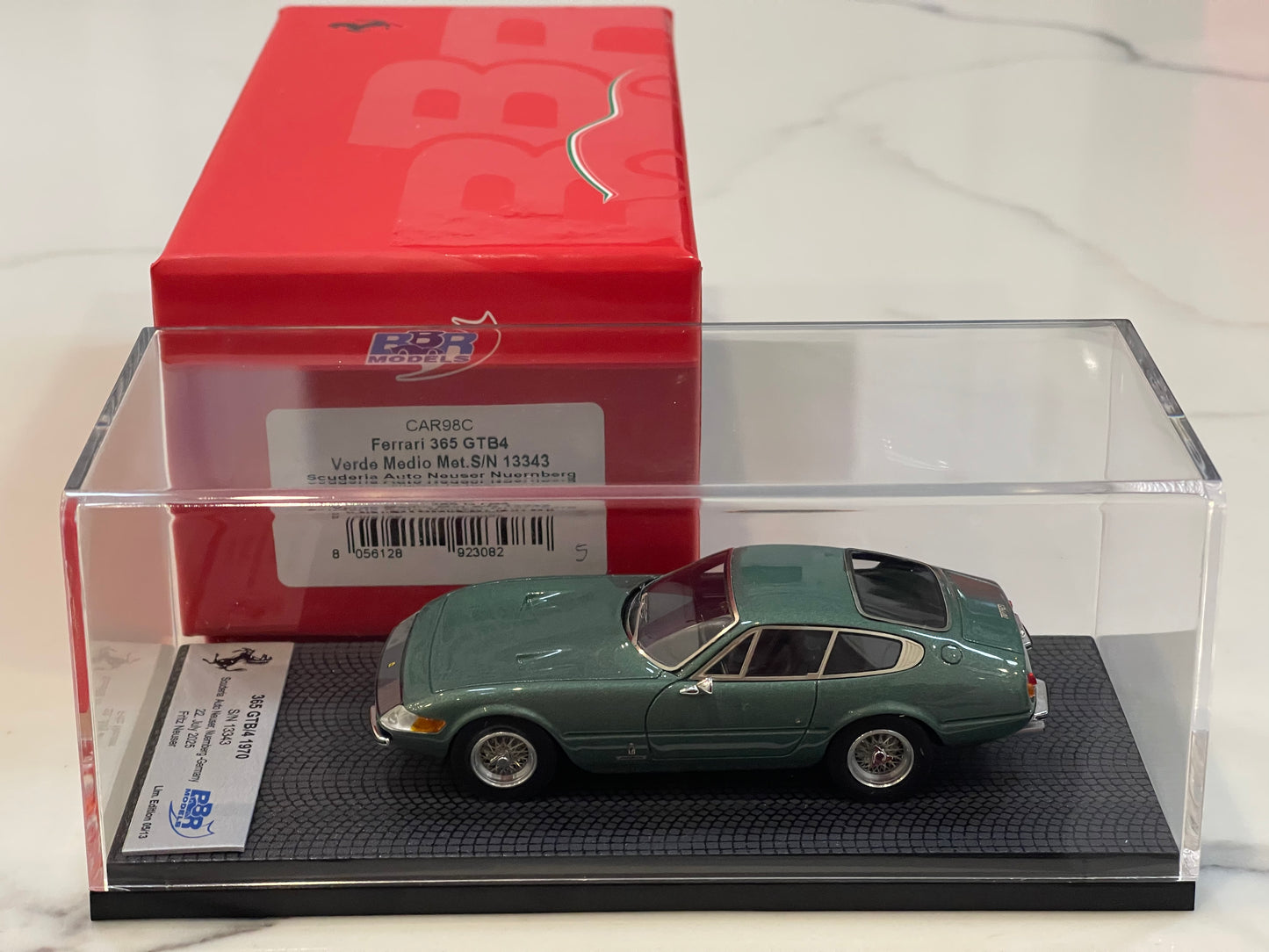 BBR 1/43 Ferrari 365 GTB4 Plexi S/N 13343 1970 Verde Medio BBRCAR98C