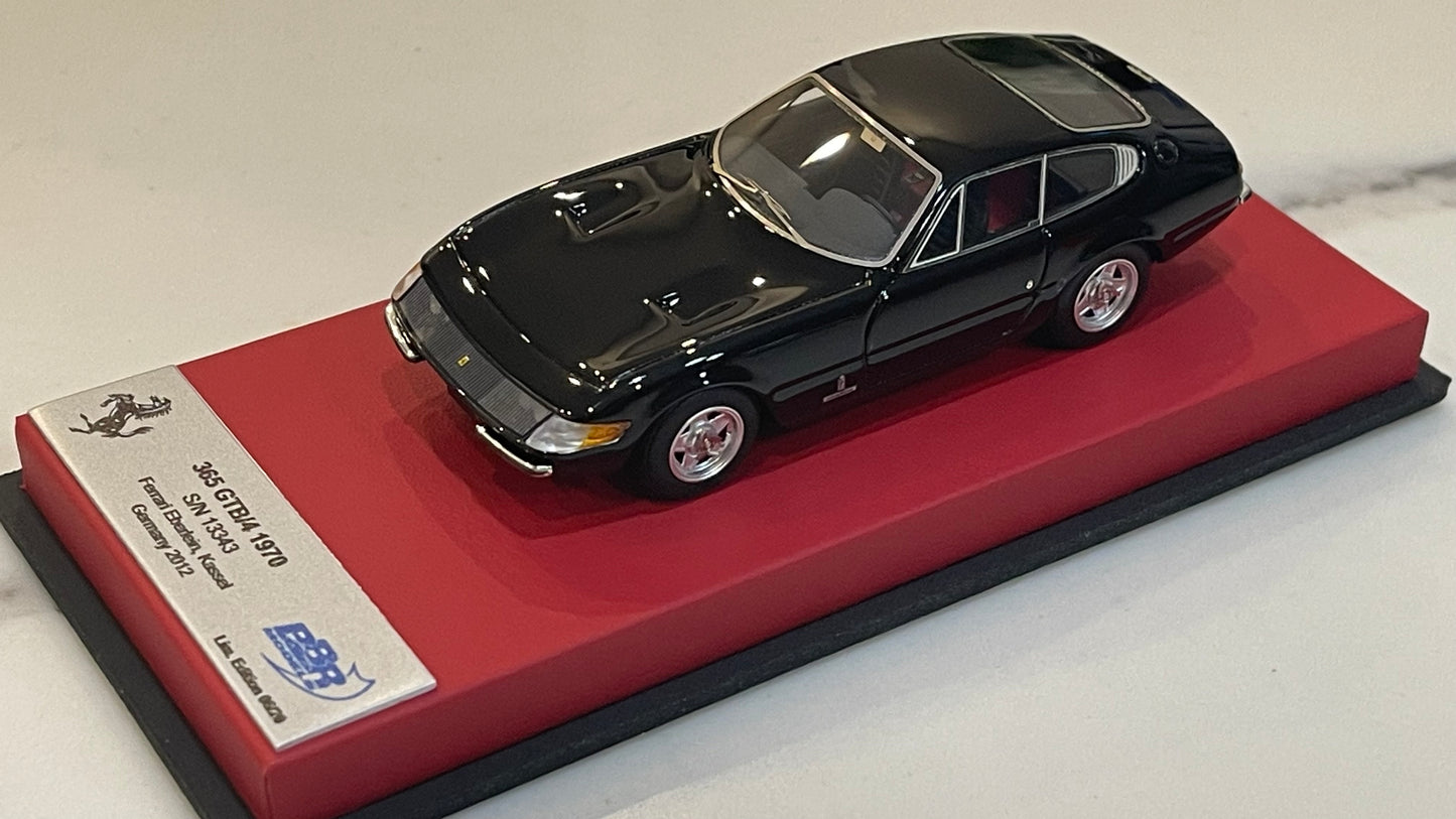 BBR 1/43 Ferrari 365 GTB4 Plexi S/N 13343 1970 Black BBRCAR98DLB