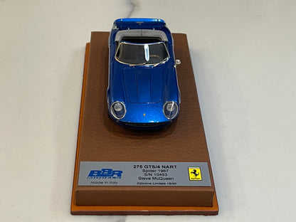 BBR 1/43 Ferrari 275 GTS/4 NART Steve McQueen 1967 Blue BBRCS015