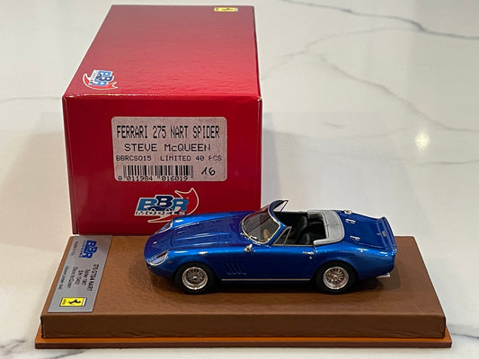 BBR 1/43 Ferrari 275 GTS/4 NART Steve McQueen 1967 Blue BBRCS015