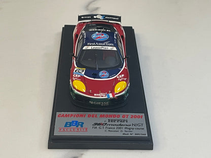 BBR 1/43 Ferrari 360 N/GT FIA GT France 2001 Blue No. 62 BBREX8