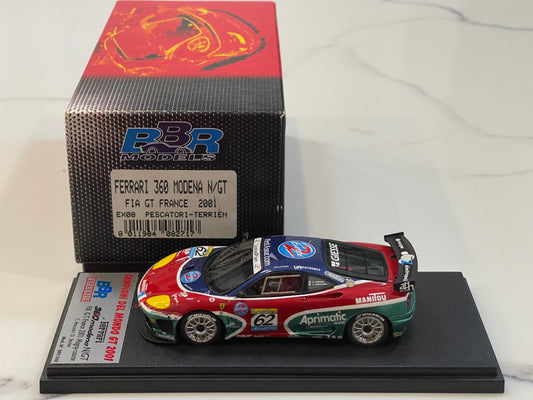 BBR 1/43 Ferrari 360 N/GT FIA GT France 2001 Blue No. 62 BBREX8