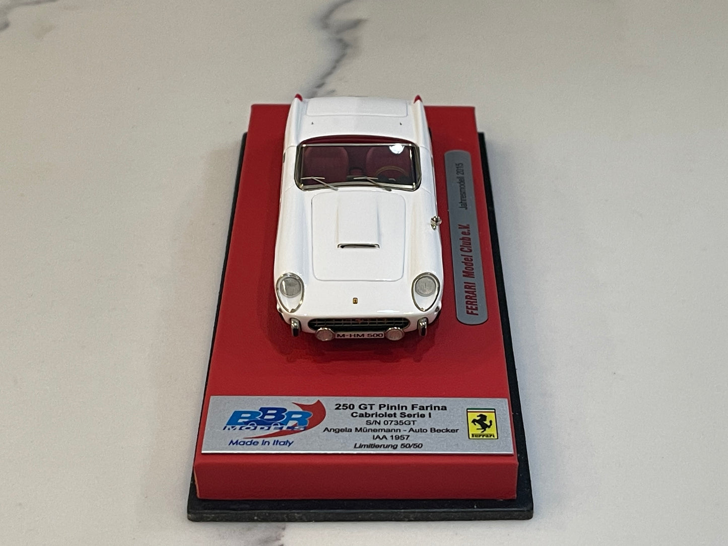 BBR 1/43 Ferrari 250 GT PH Cabriolet Series I 0735GT 1957 White FMCJTM2015
