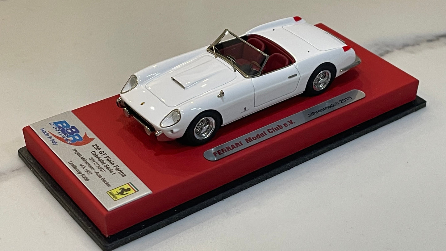 BBR 1/43 Ferrari 250 GT PH Cabriolet Series I 0735GT 1957 White FMCJTM2015