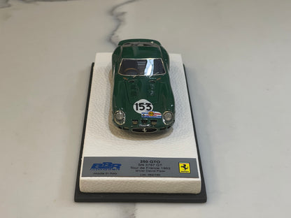 BBR 1/43 Ferrari 250 GTO 3767GT Tour de France 1962 Dark Green No. 153 BBRGTO02