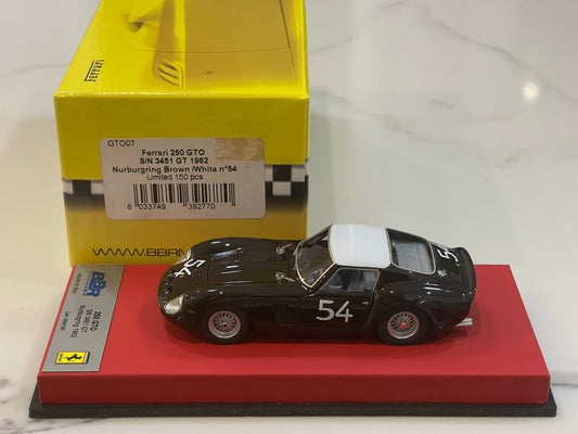 BBR 1/43 Ferrari 250 GTO 3541GT Nurburgring 1962 Brown/White BBRGTO07LB