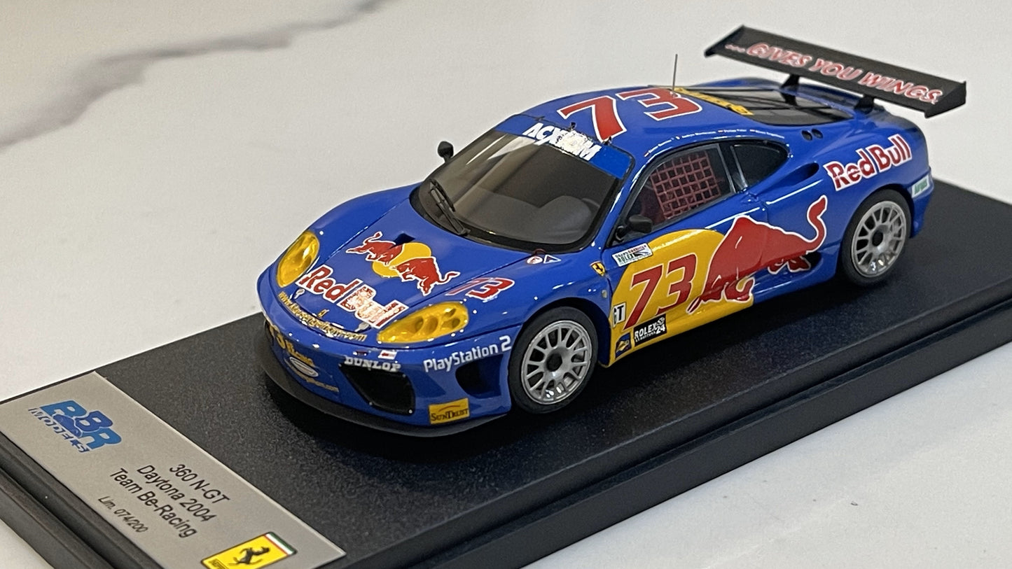 BBR 1/43 Ferrari 360 N/GT Daytona 2004 Blue No. 73 PJM322