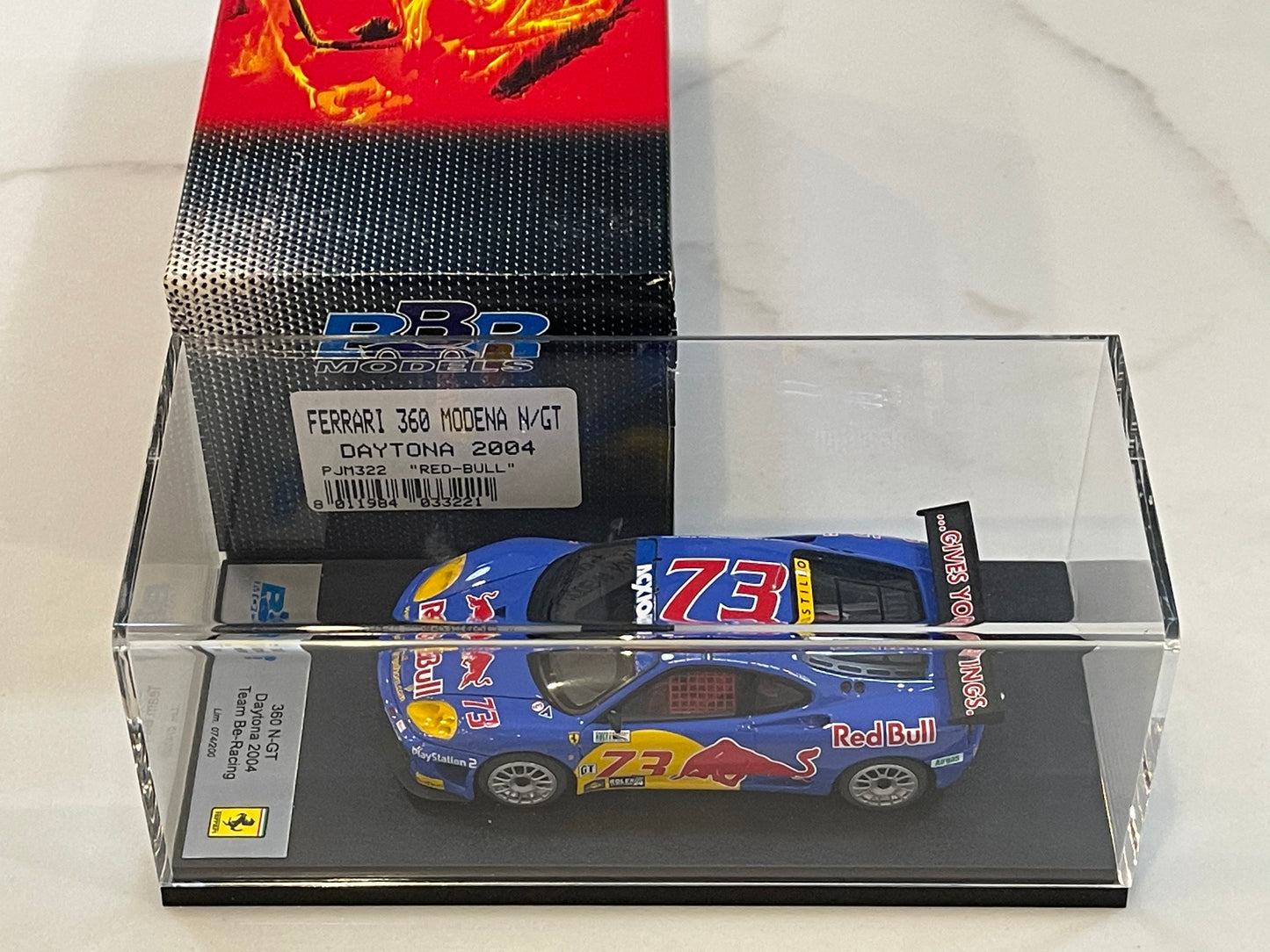 BBR 1/43 Ferrari 360 N/GT Daytona 2004 Blue No. 73 PJM322