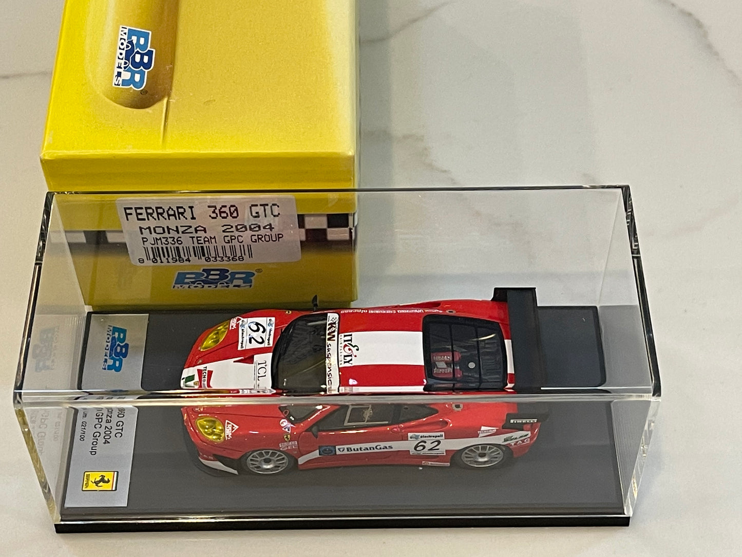 BBR 1/43 Ferrari 360 GTC GT Monza 2004 Red No. 62 PJM336