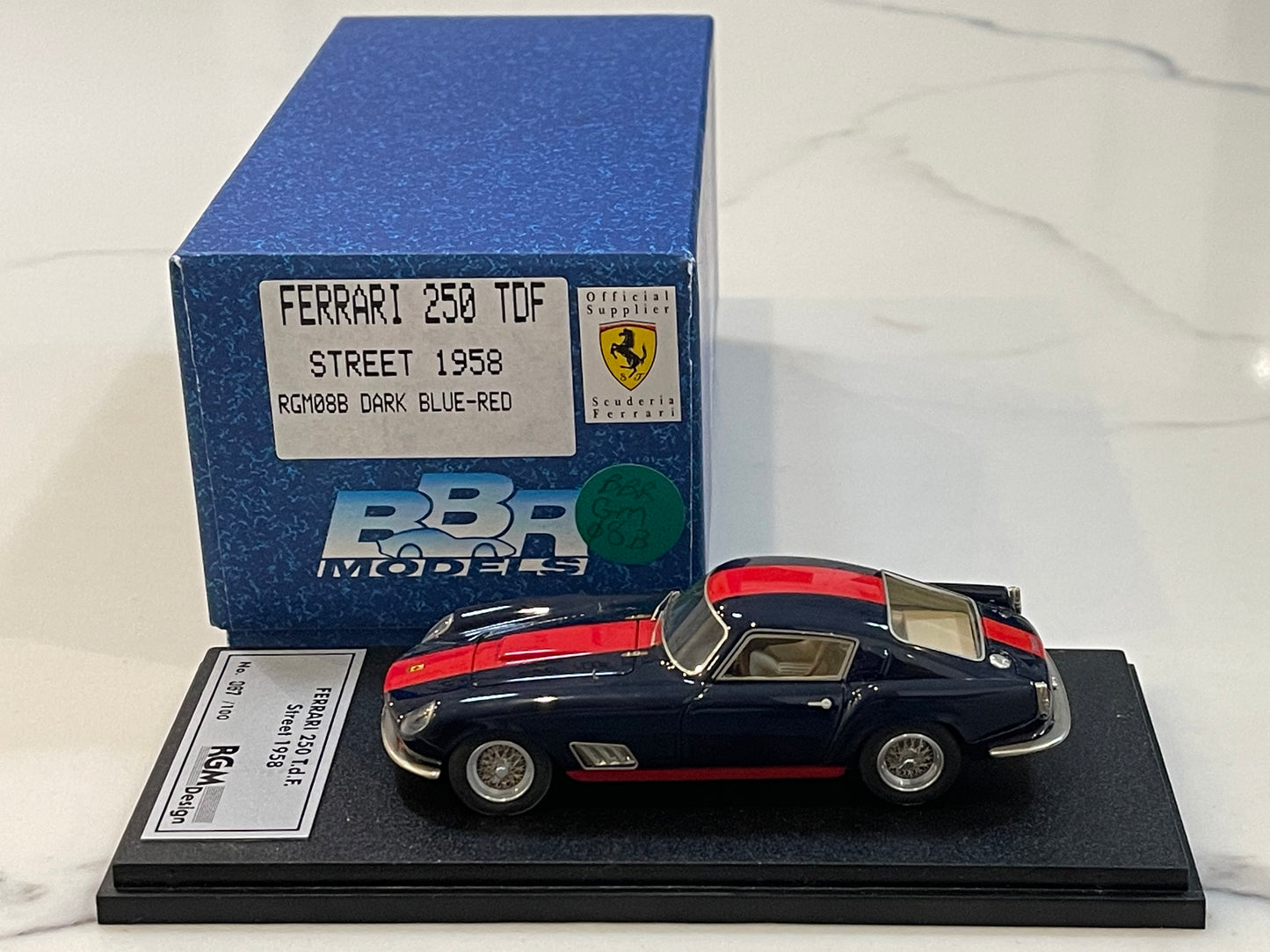 BBR 1/43 Ferrari 250 TDF Street 1958 Dark Blue/Red BBRRGM08B