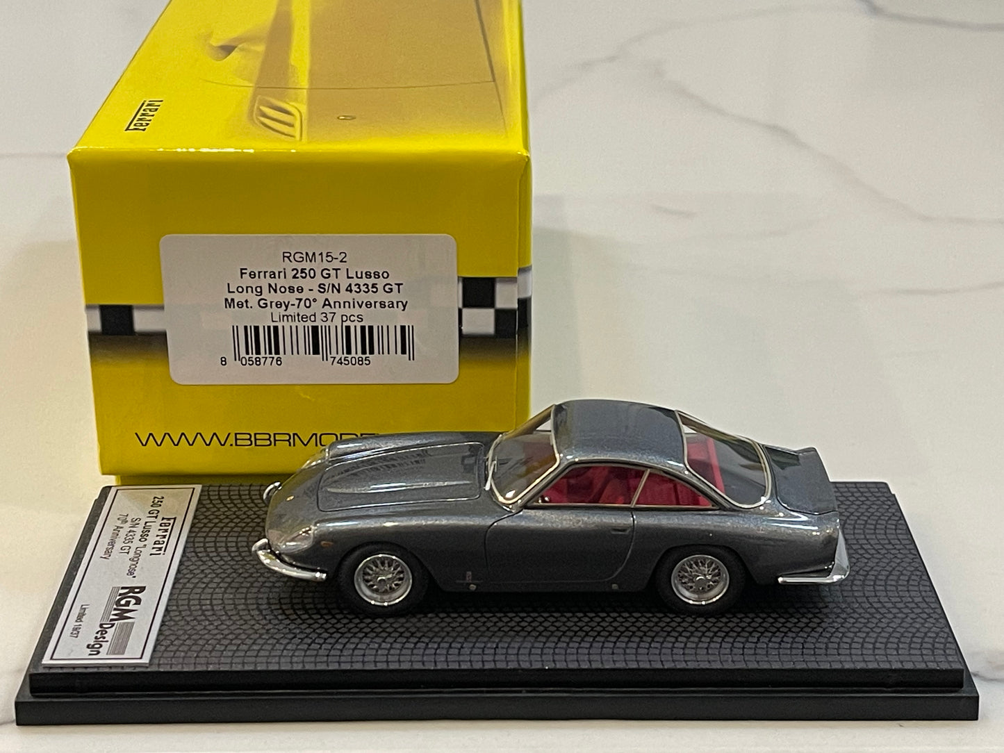 BBR 1/43 Ferrari 250 GT Lusso Long Nose 4335GT 1963 Dark Grey RGM15-2