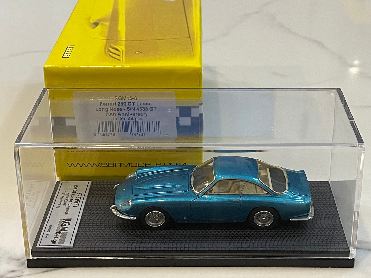 BBR 1/43 Ferrari 250 GT Lusso Long Nose 4335GT 1963 Met. Light Blue RGM15-8