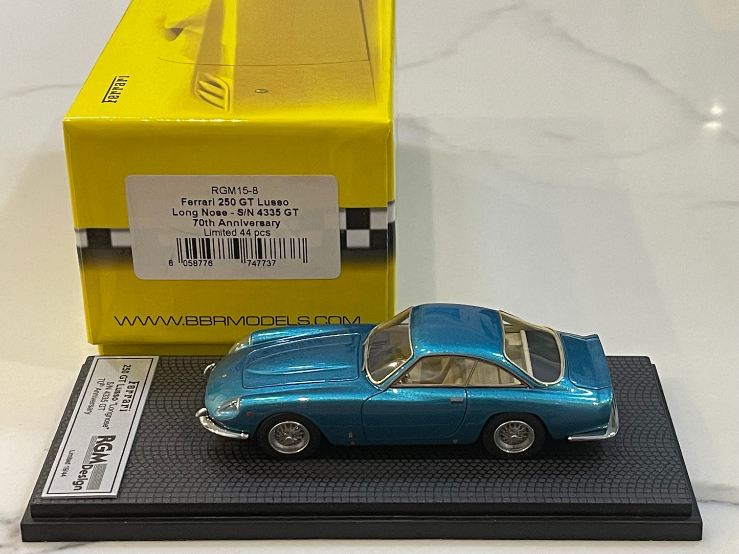 BBR 1/43 Ferrari 250 GT Lusso Long Nose 4335GT 1963 Met. Light Blue RGM15-8
