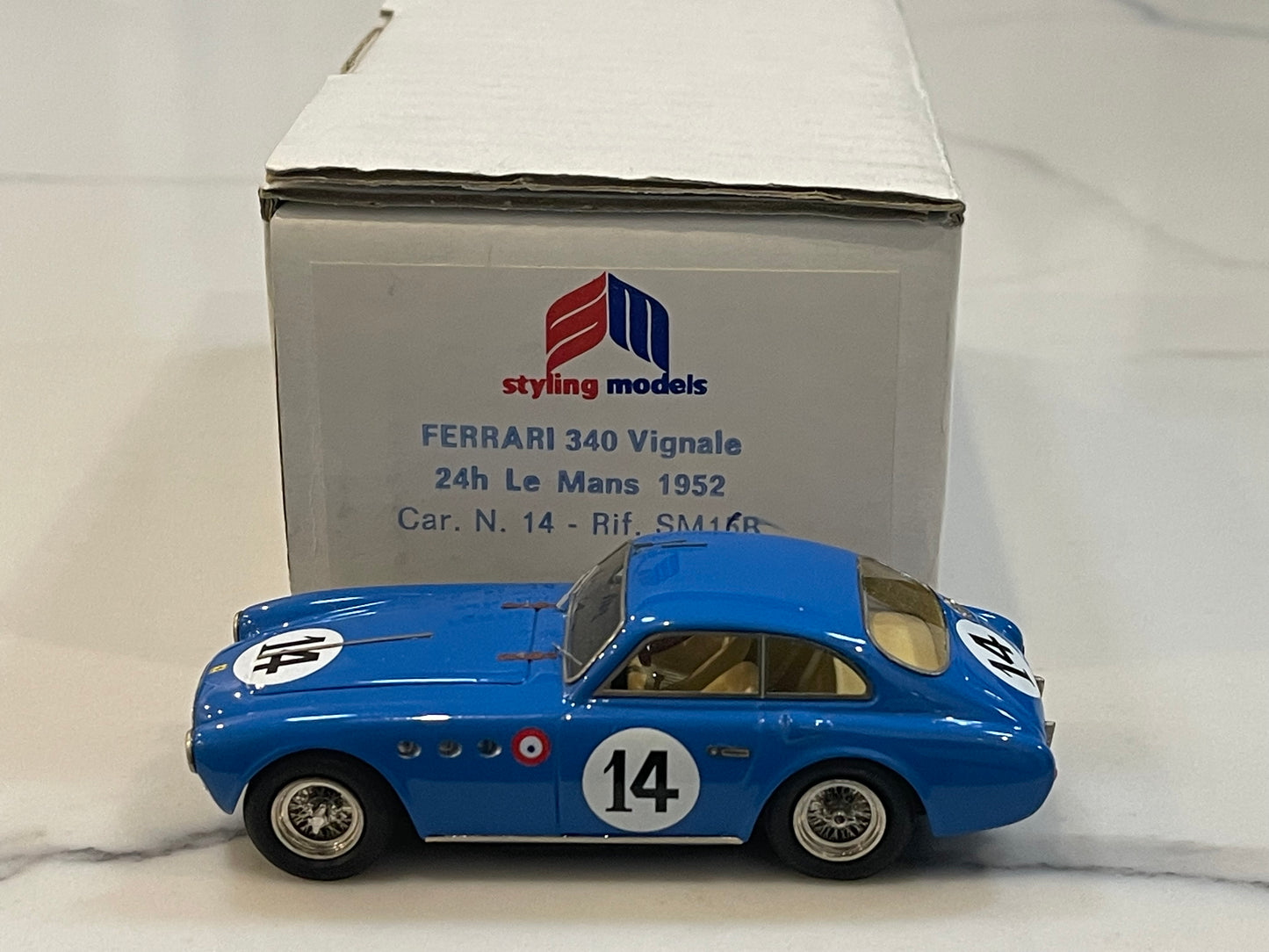 BBR 1/43 Ferrari 340 America Vignale RHD 24HR Le Mans 1952 Blue No. 14 SM16B
