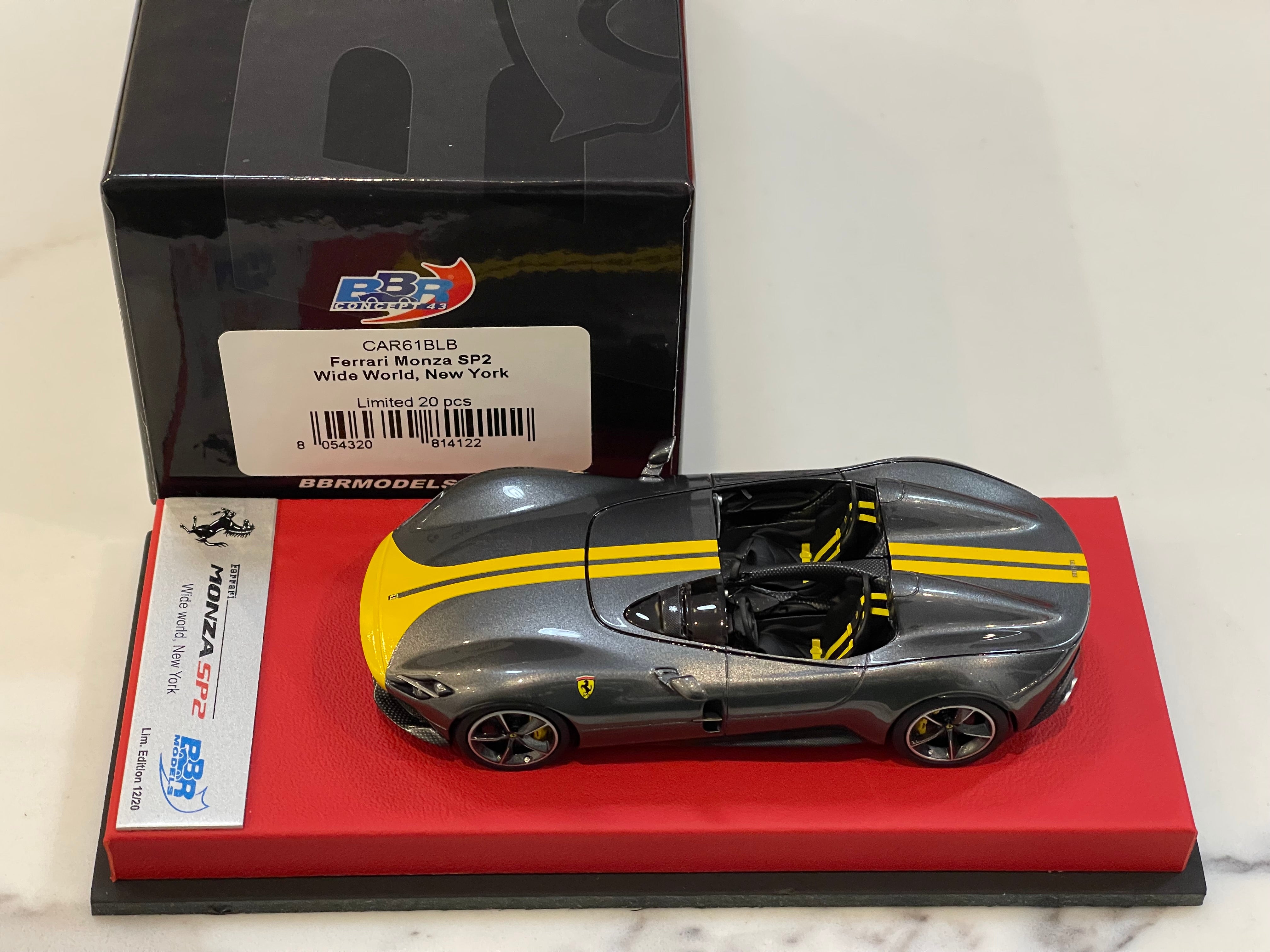 BBR 1/43 Ferrari Monza SP2 2019 Grey CAR61BLB