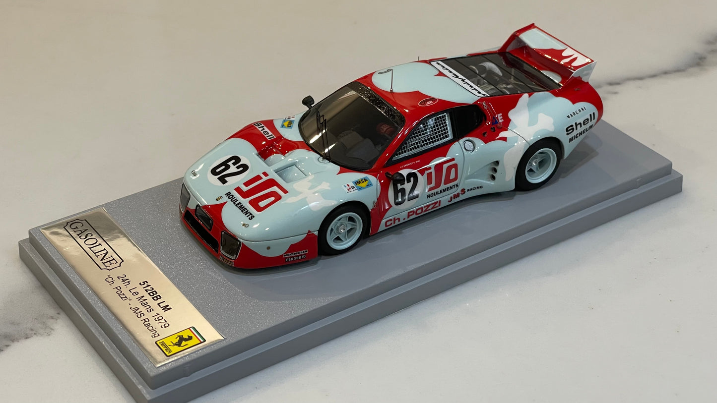 Gasoline 1/43 Ferrari 512 BBLM 24 Hours Le Mans 1979 White/Red No. 62 GAS10034