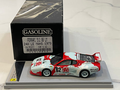 Gasoline 1/43 Ferrari 512 BBLM 24 Hours Le Mans 1979 White/Red No. 62 GAS10034