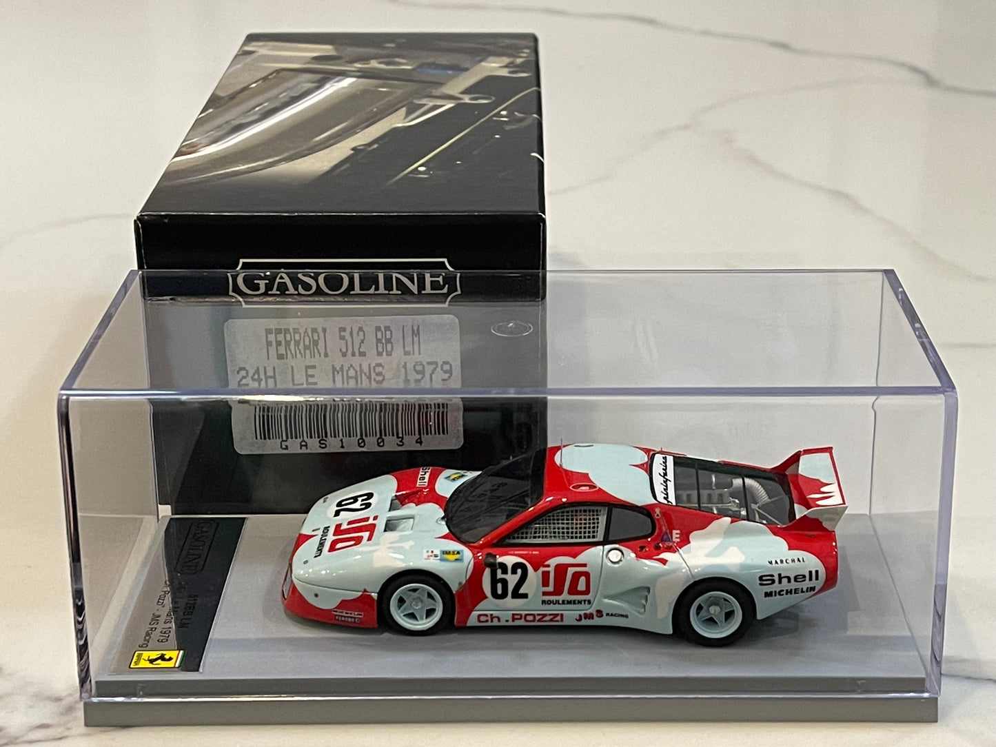 Gasoline 1/43 Ferrari 512 BBLM 24 Hours Le Mans 1979 White/Red No. 62 GAS10034