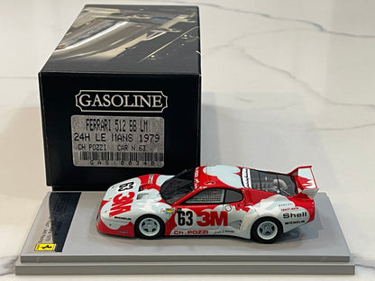 Gasoline 1/43 Ferrari 512 BBLM 24 Hours Le Mans 1979 White/Red No. 63 GAS10034B
