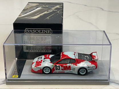 Gasoline 1/43 Ferrari 512 BBLM 24 Hours Le Mans 1979 White/Red No. 63 GAS10034B