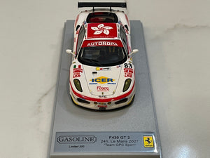 Gasoline 1/43 Ferrari F430 GT2 24 Hours Le Mans 2007 White No. 83 