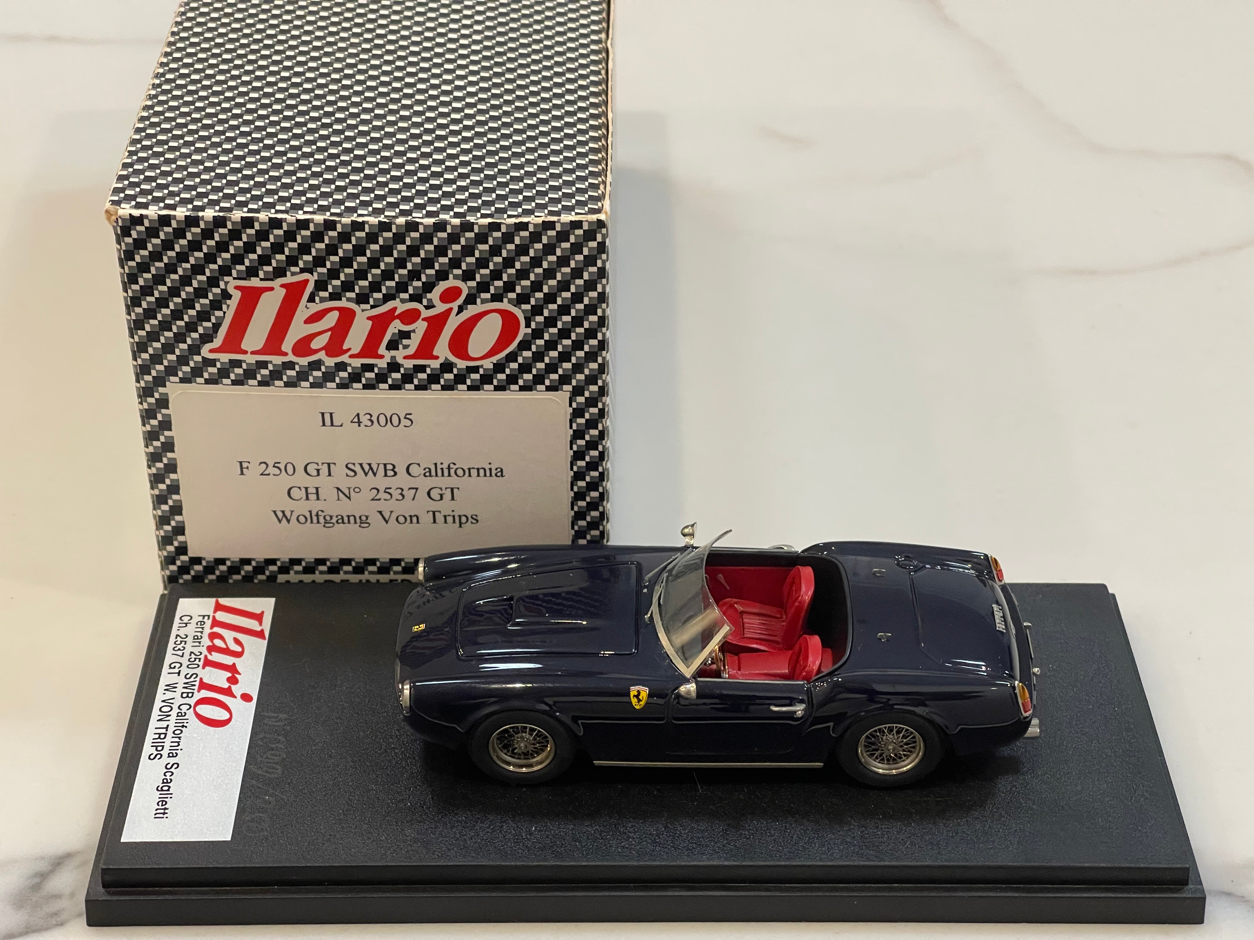 Ilario 1/43 Ferrari 250 GT SWB California 2537GT Wolfgang Von Trips 1961 Dark Blue IL43005