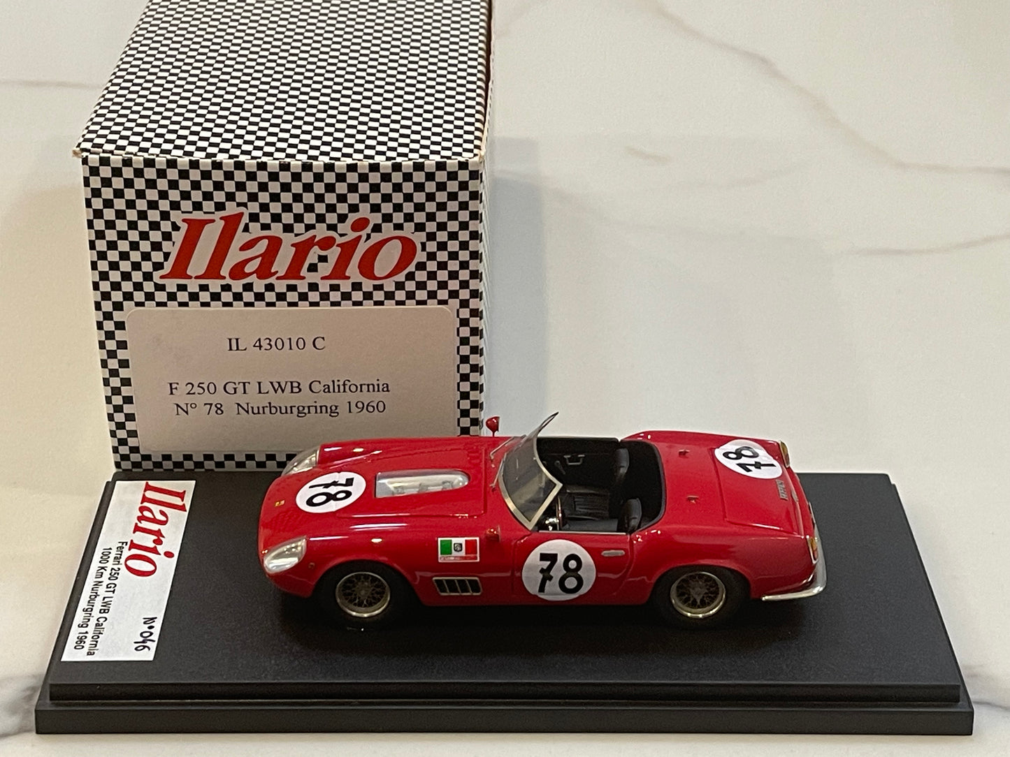 Ilario 1/43 Ferrari 250 GT LWB California Nurburgring 1960 Red No. 78 IL43010C