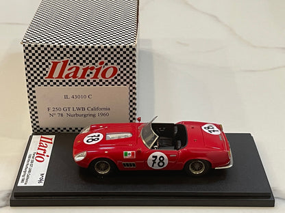 Ilario 1/43 Ferrari 250 GT LWB California Nurburgring 1960 Red No. 78 IL43010C