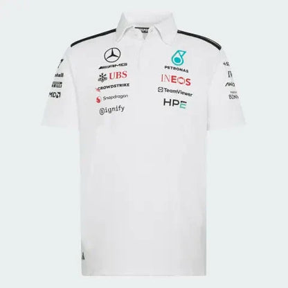 Mercedes AMG Petronas F1 2026 Men's Team Polo Shirt White