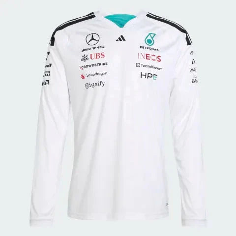 Mercedes AMG Petronas F1 2026 Men's Team Long Sleeve T-Shirt White