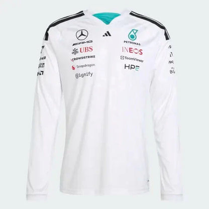 Mercedes AMG Petronas F1 2026 Men's Team Long Sleeve T-Shirt White