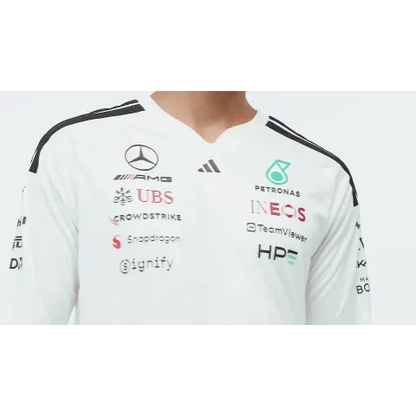 Mercedes AMG Petronas F1 2026 Men's Team Long Sleeve T-Shirt White