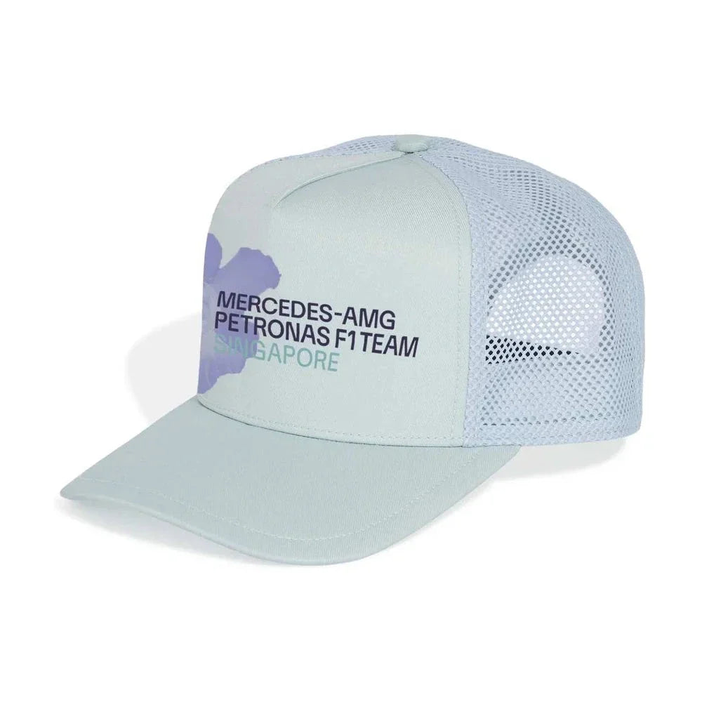 Mercedes AMG Petronas F1 2026 Special Edition Singapore Team Trucker Hat Lt. Grey