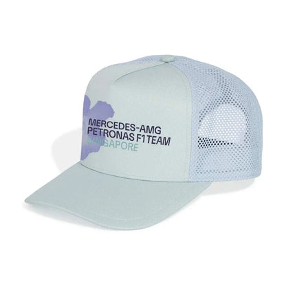 Mercedes AMG Petronas F1 2026 Special Edition Singapore Team Trucker Hat Lt. Grey