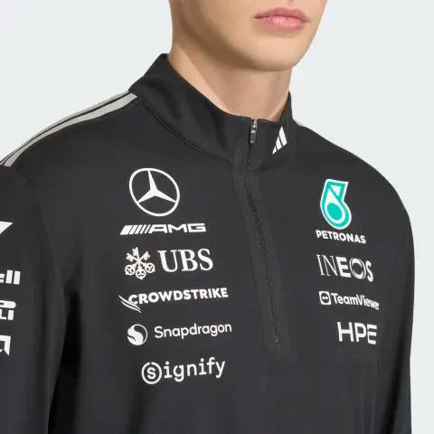 Mercedes AMG Petronas F1 2026 Men's Team 1/4 Zip Sweatshirt Black