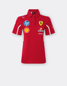 Scuderia Ferrari F1 2025 Women's Team Polo Shirt Dark Red