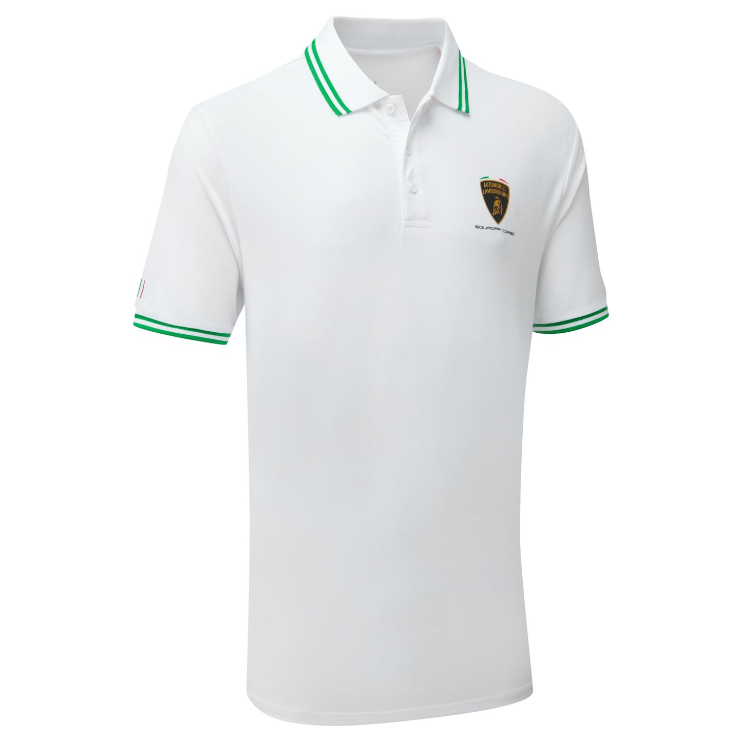 Lamborghini Squadra Corse Men's Travel Polo Shirt White
