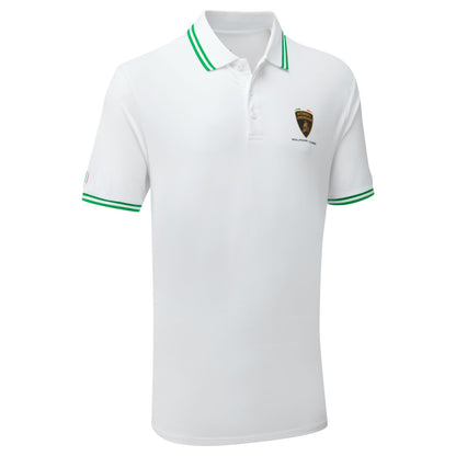 Lamborghini Squadra Corse Men's Travel Polo Shirt White