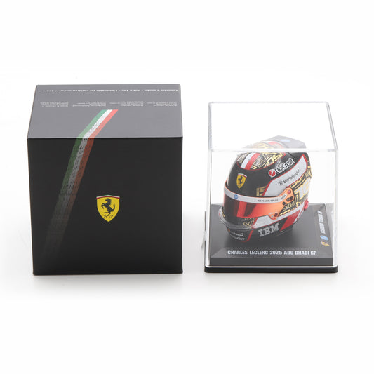 Scuderia Ferrari F1 Team Charles Leclerc 2025 Abu Dhabi GP Mini Helmet Black - 1:5 Scale