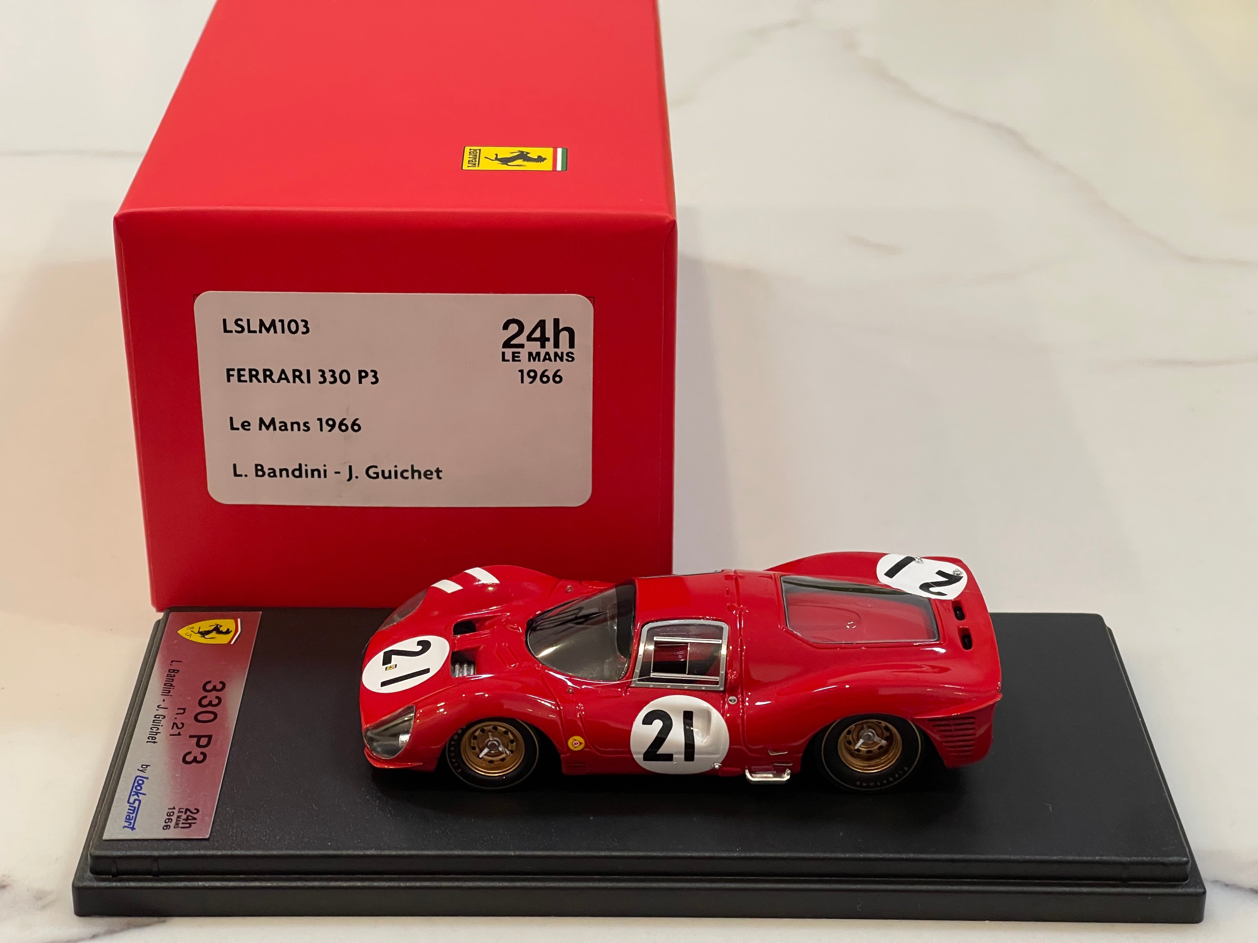 Looksmart 1/43 Ferrari 330 P3 24 Hours Le Mans 1966 Red No. 21 LSLM103