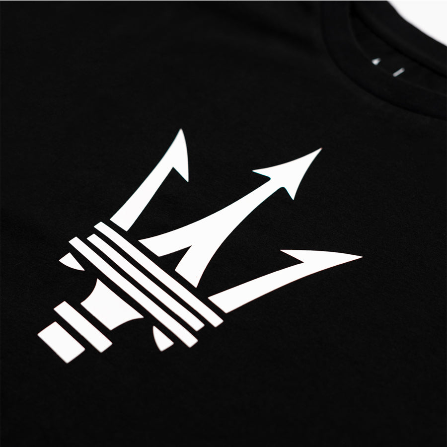 Maserati Classics Large Trident Rubber T-Shirt Black