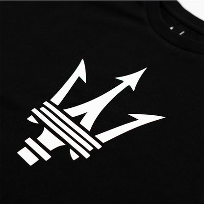 Maserati Classics Large Trident Rubber T-Shirt Black