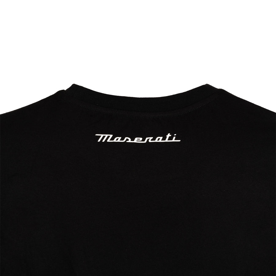 Maserati Classics Large Trident Rubber T-Shirt Black