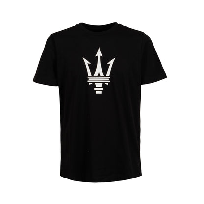 Maserati Classics Large Trident Rubber T-Shirt Black