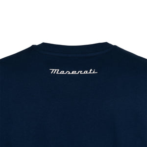 Maserati Classics Large Trident Rubber T-Shirt Navy Blue