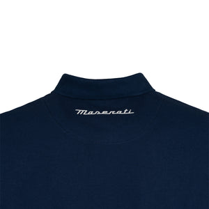 Maserati Classiche Polo Shirt Trident Navy Blue