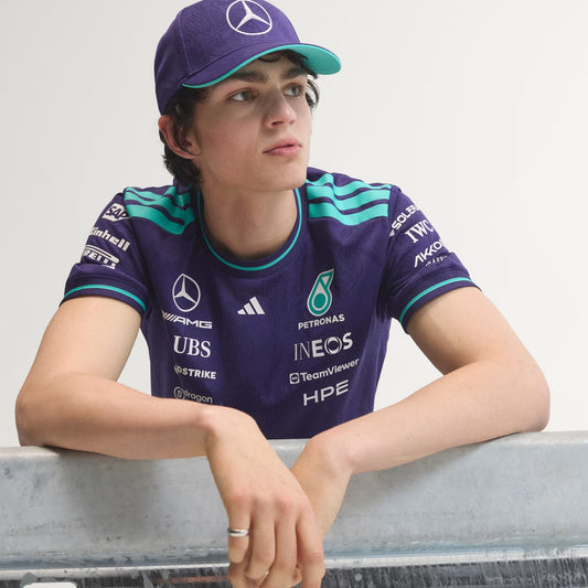 Mercedes AMG Petronas F1 Men's Special Edition Singapore Driver T-Shirt Violet
