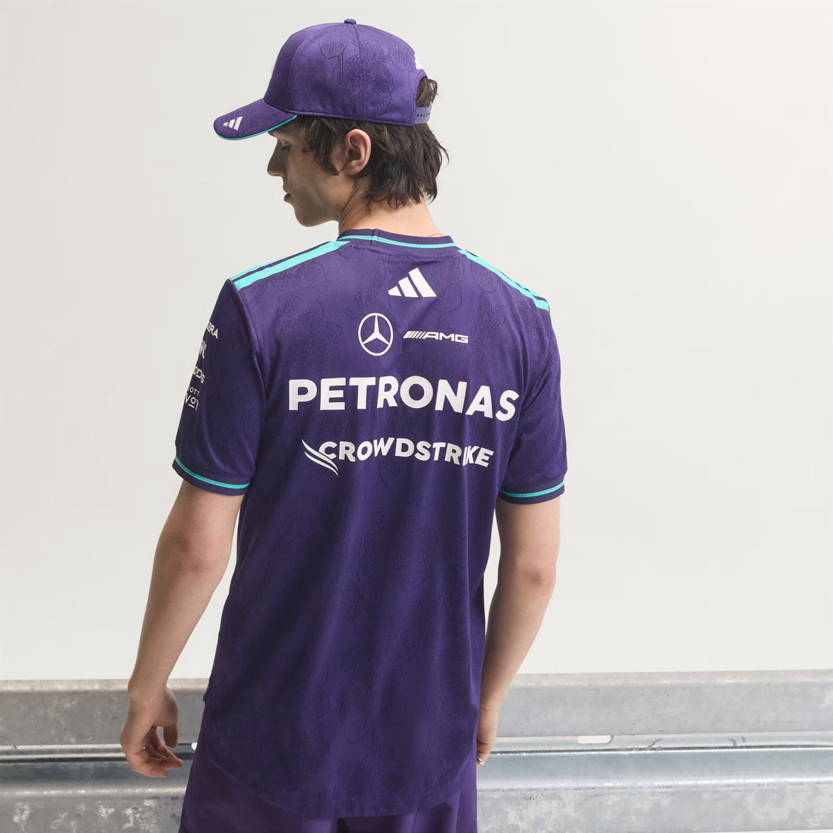 Mercedes AMG Petronas F1 Men's Special Edition Singapore Driver T-Shirt Violet
