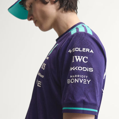 Mercedes AMG Petronas F1 Men's Special Edition Singapore Driver T-Shirt Violet